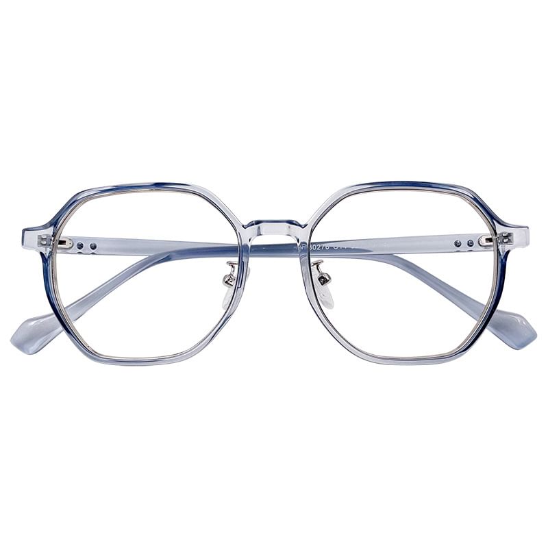 Geometric Blocking Light Blue Glasses