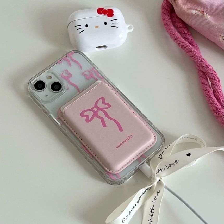 Case MagSafe) Bow / Phone Card (Compatible Magnetic with Holder