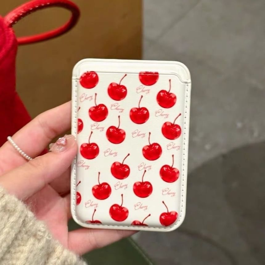 Holder MagSafe) Case Set (Compatible Card Cherry Magnetic Phone with /