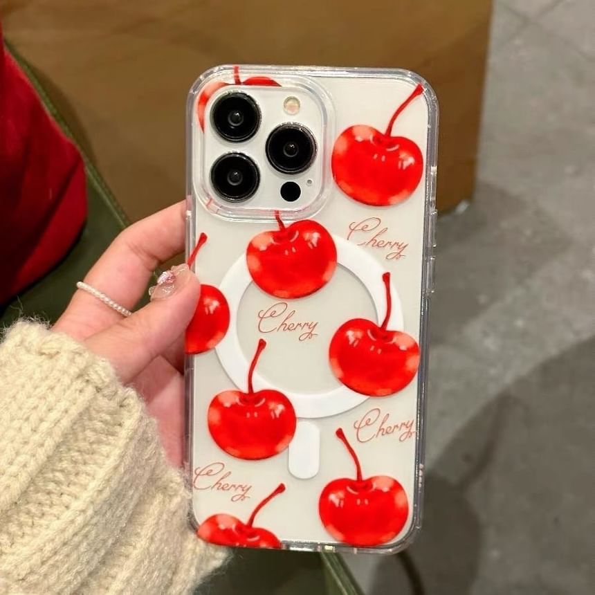 Holder MagSafe) Case Set (Compatible Card Cherry Magnetic Phone with /