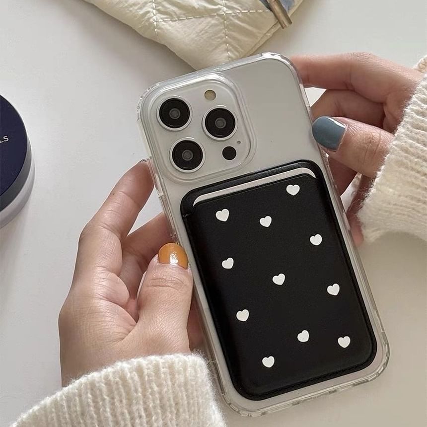 Holder Heart (Compatible Card MagSafe) Set Case Phone with Magnetic /