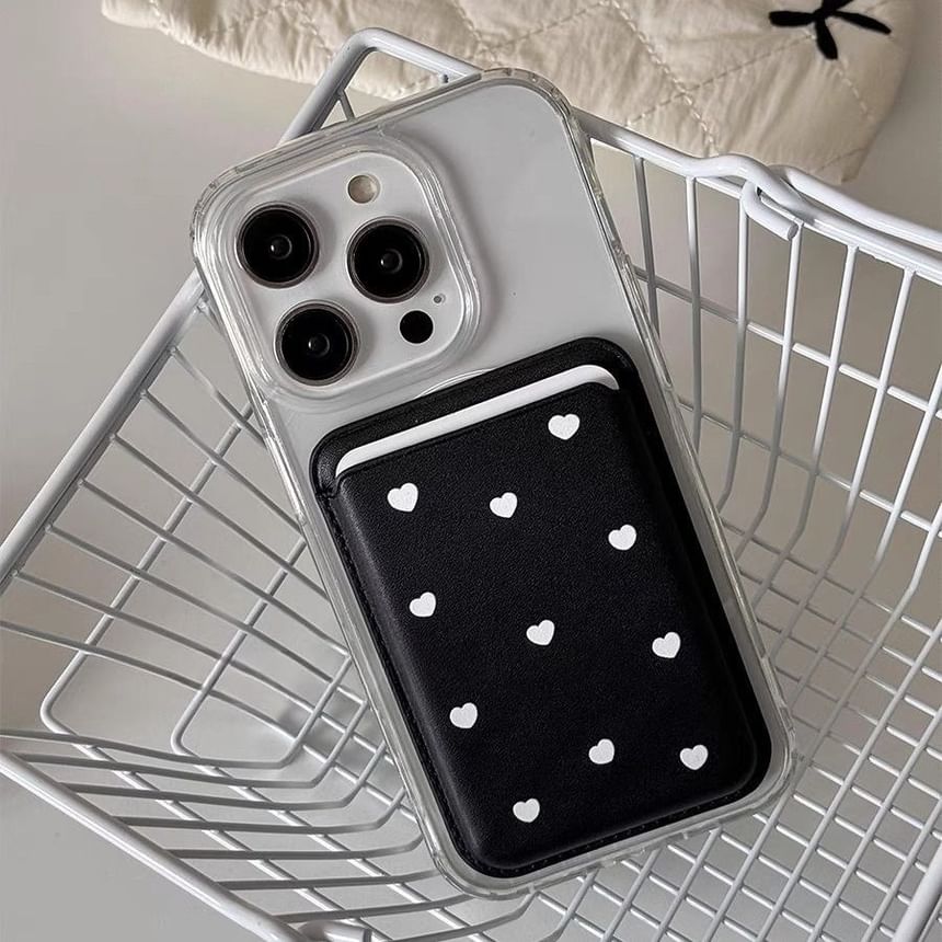 Holder Heart (Compatible Card MagSafe) Set Case Phone with Magnetic /