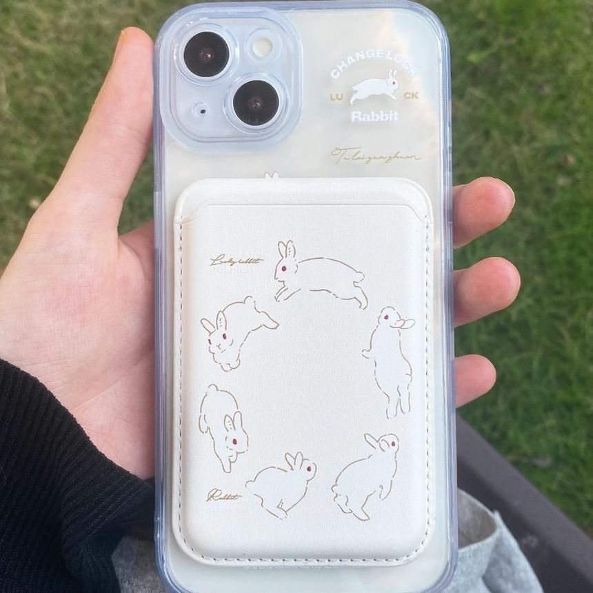/ Card Magsafe Rabbit Set iPhone Compatible Case Print
