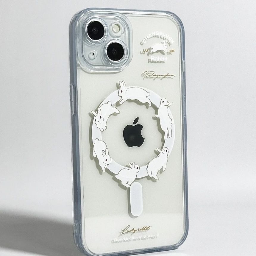 / Card Magsafe Rabbit Set iPhone Compatible Case Print