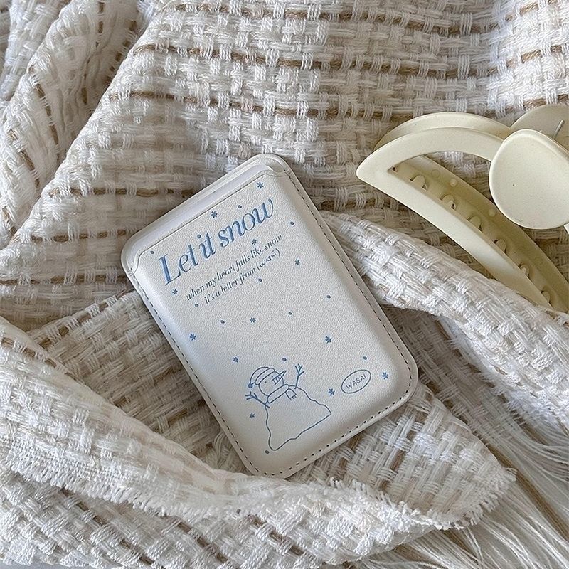Card (Compatible MagSafe) Phone / Case Magnetic with Snowman