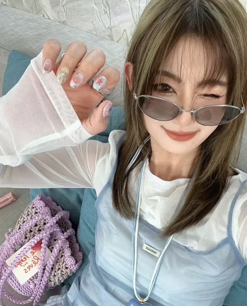 Oval Frame Sunglasses Metal