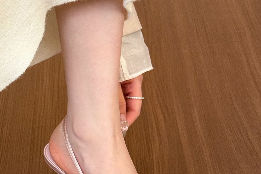 Slingback Mules Heel Bow Toe Stiletto Pointed