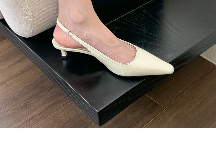 Kitten Toe Heel Mules Pointed Slingback
