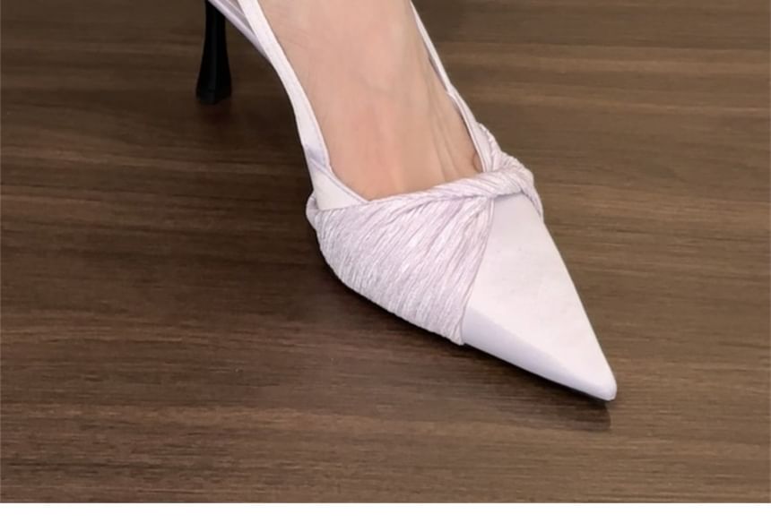 Slingback Mules Pointed Twist Heel High Toe