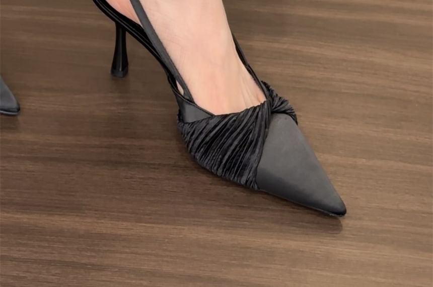 Slingback Mules Pointed Twist Heel High Toe