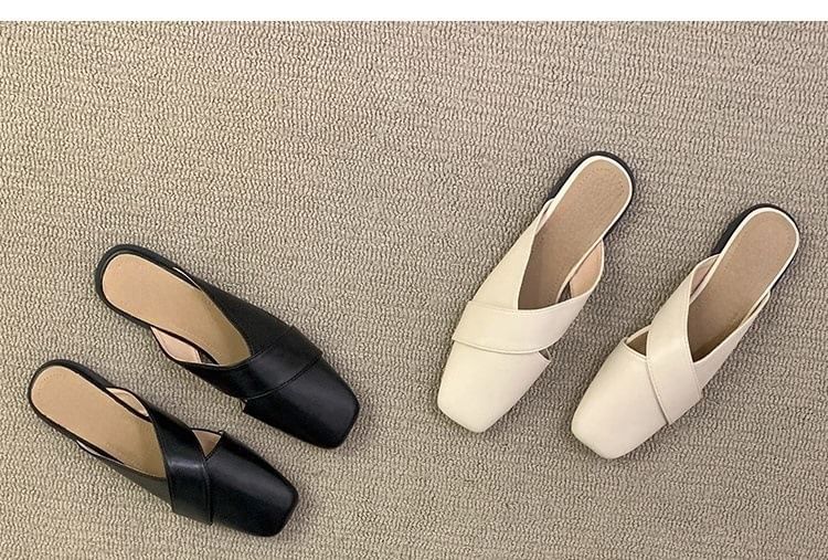 Square Criss Cross Mules Toe