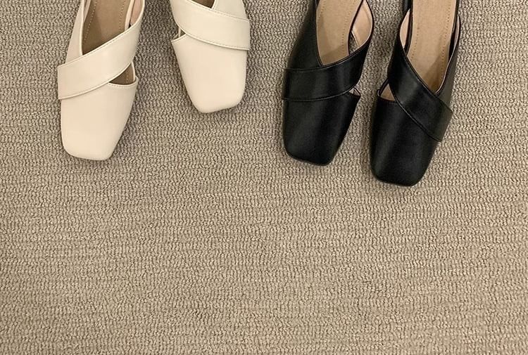 Square Criss Cross Mules Toe