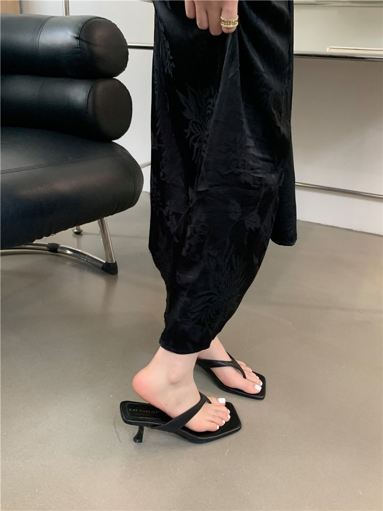 Flip-Flops Heel Kitten Toe Square