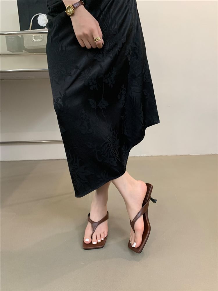 Flip-Flops Heel Kitten Toe Square