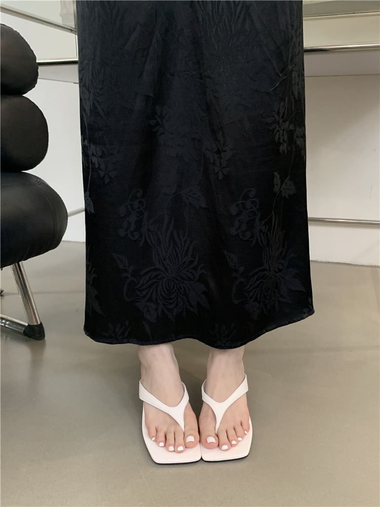 Flip-Flops Heel Kitten Toe Square