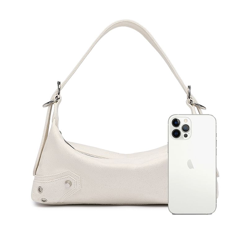 Faux Leather Studded Shoulder Bag