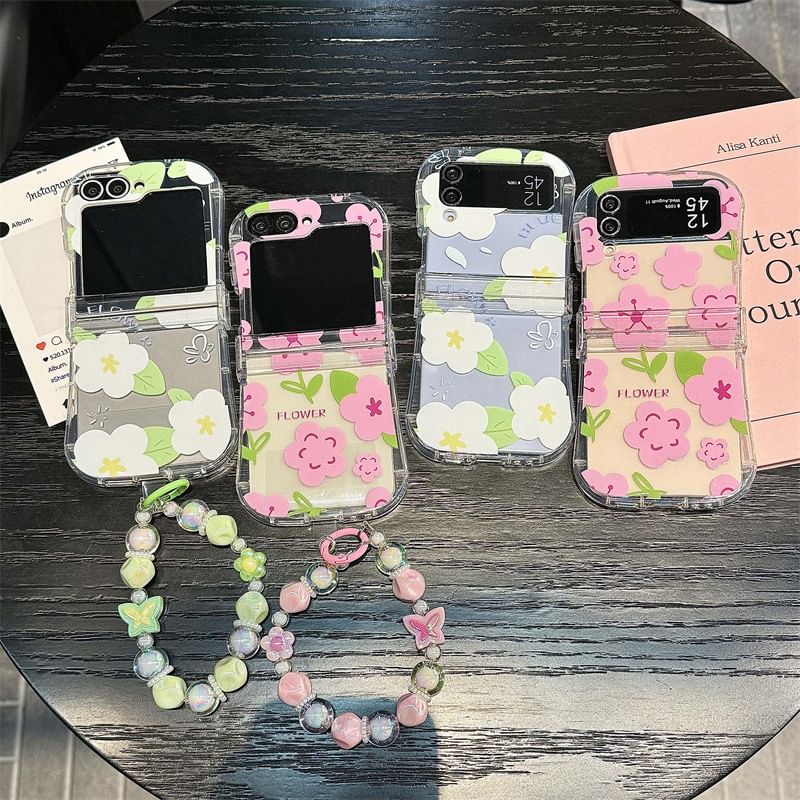 Floral Transparent Phone Case / Strap / Set
