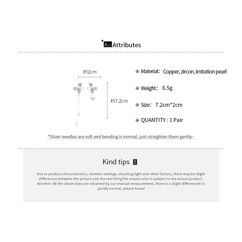 Floral Faux Earring Dangle Pearl