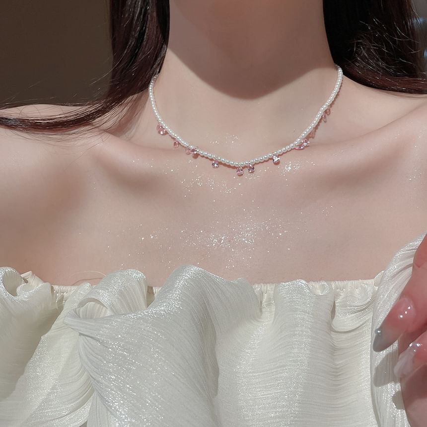 Necklace Layered / Stud Earring Faux Pearl Butterfly