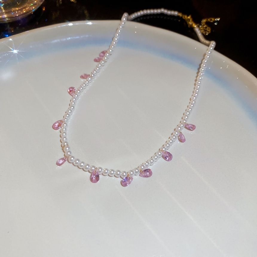 Necklace Layered / Stud Earring Faux Pearl Butterfly