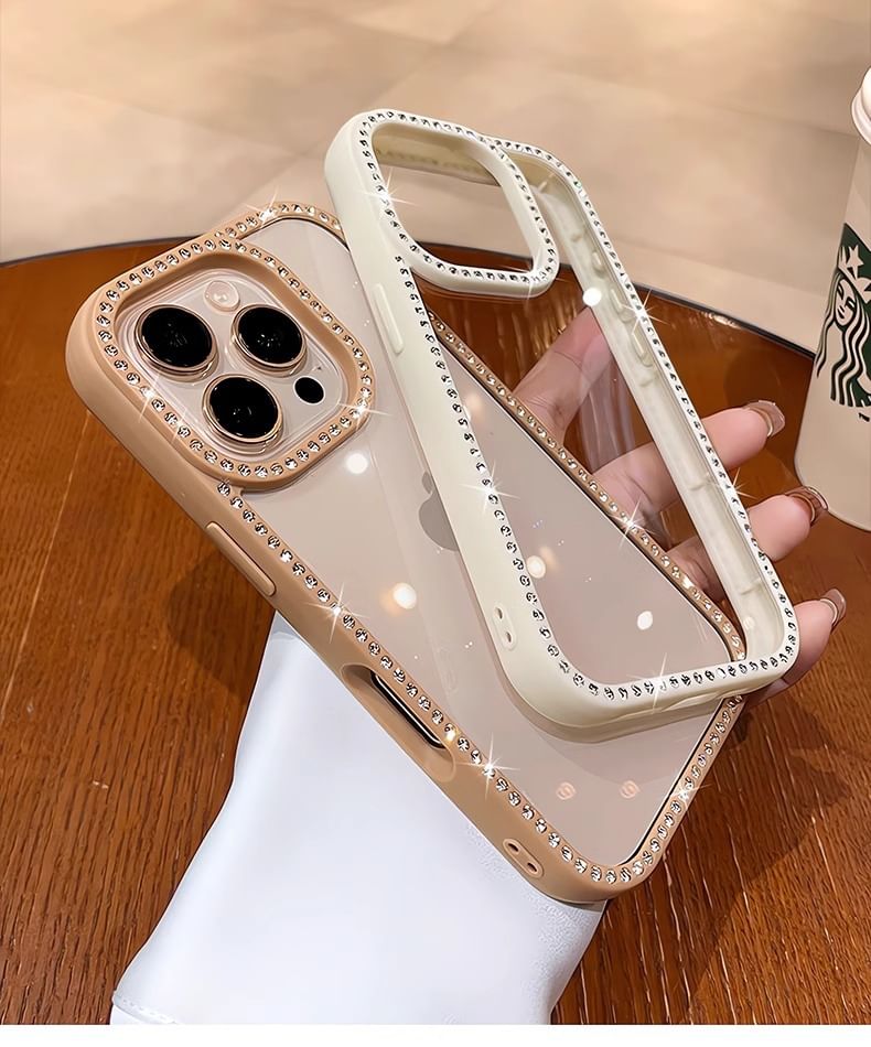 Rhinestone iPhone Case Transparent