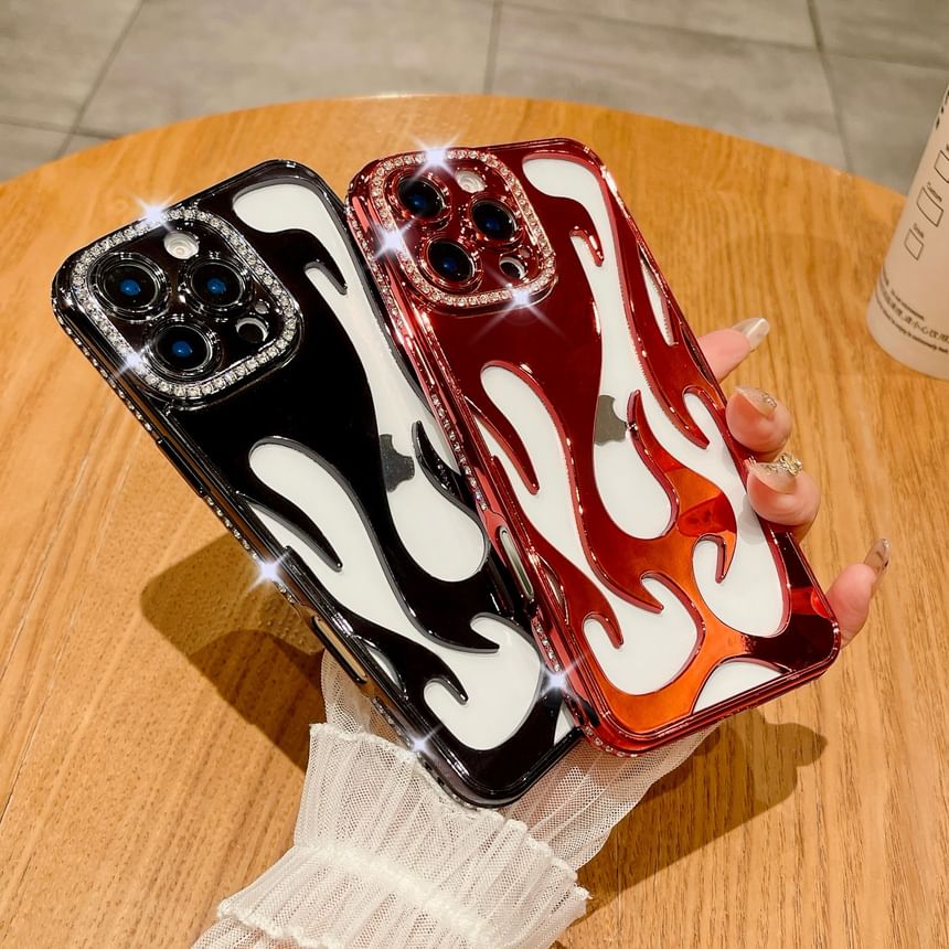 Flame Rhinestone Case iPhone
