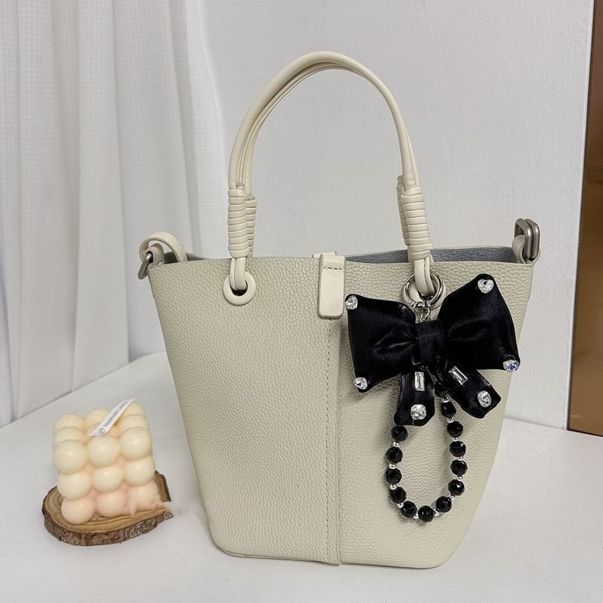 Charm Phone Pad Lanyard Rhinestone Bow with Pearl Faux