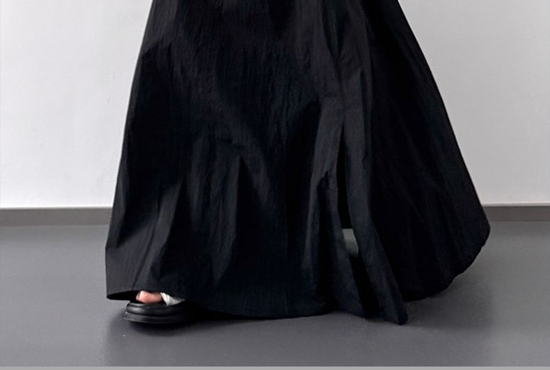 Rise Slit Skirt High Plain Maxi A-Line