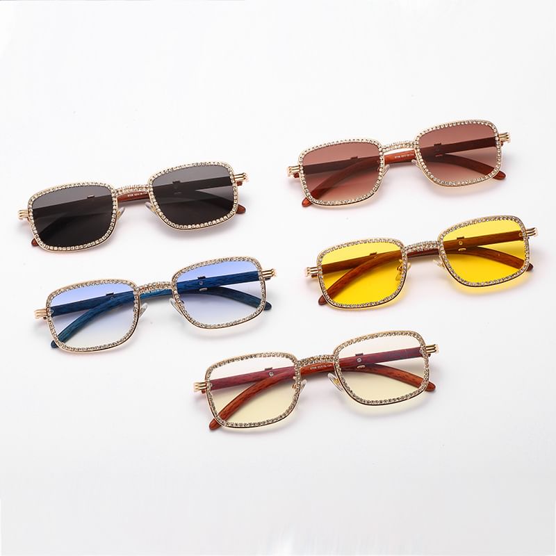 Frame Square Sunglasses Rhinestone