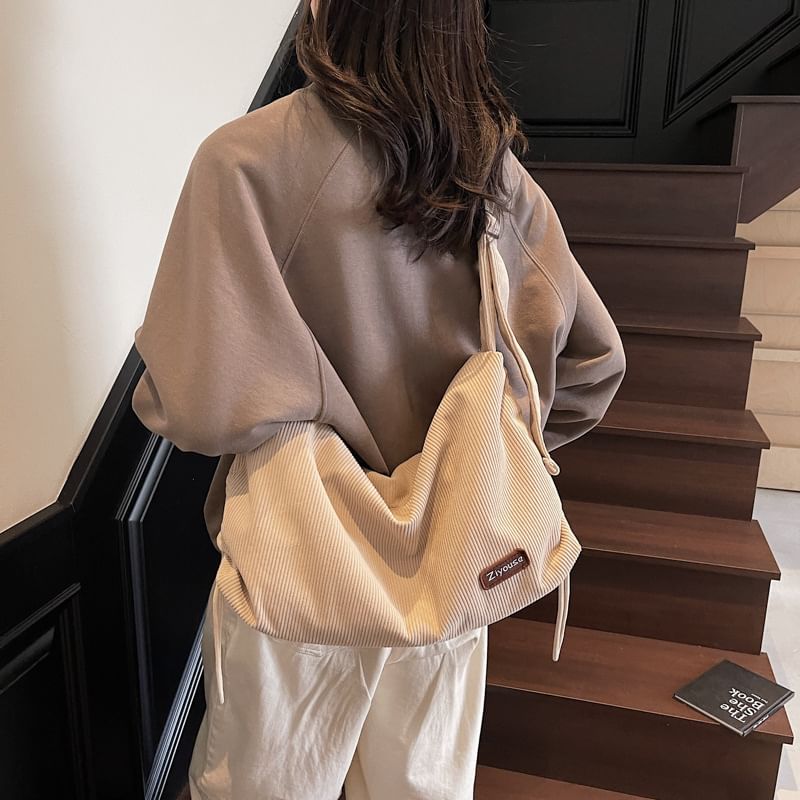 Bag Striped Corduroy Shoulder
