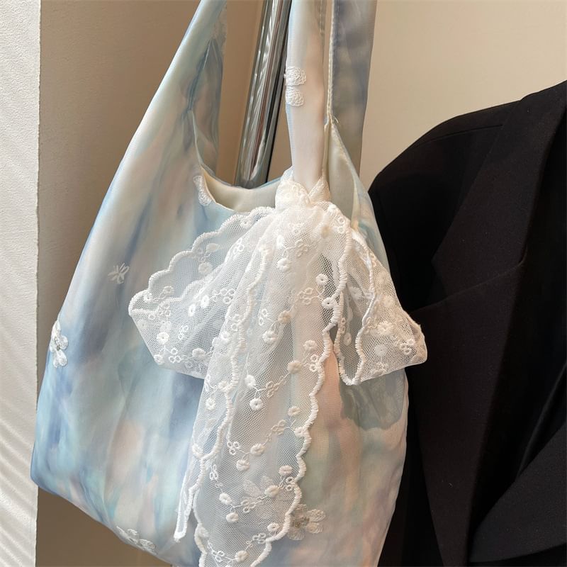 Lace Tote Panel Bag
