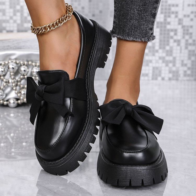 Loafers Bow Platform