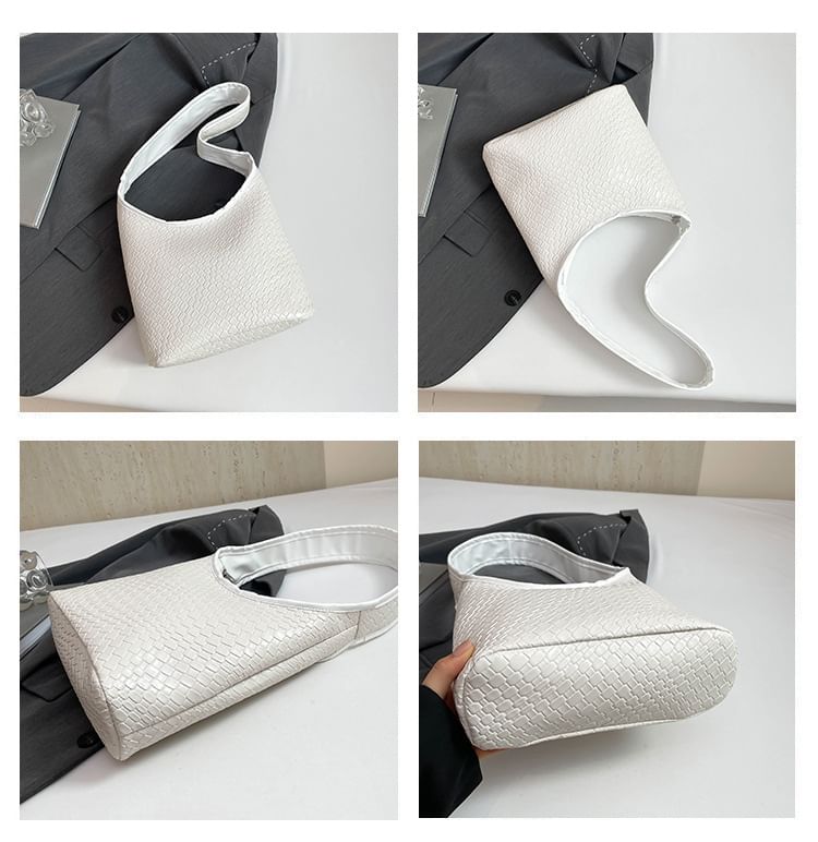 Faux Leather Zip Shoulder Bag