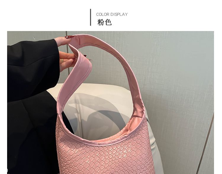 Faux Leather Zip Shoulder Bag