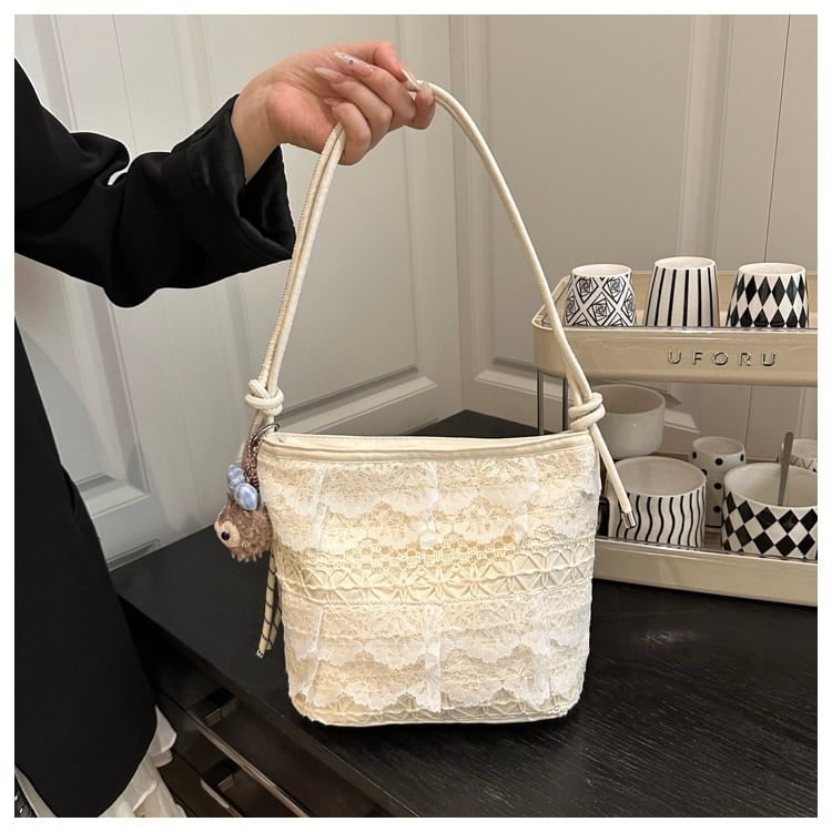 Panel Lace Shoulder Bag