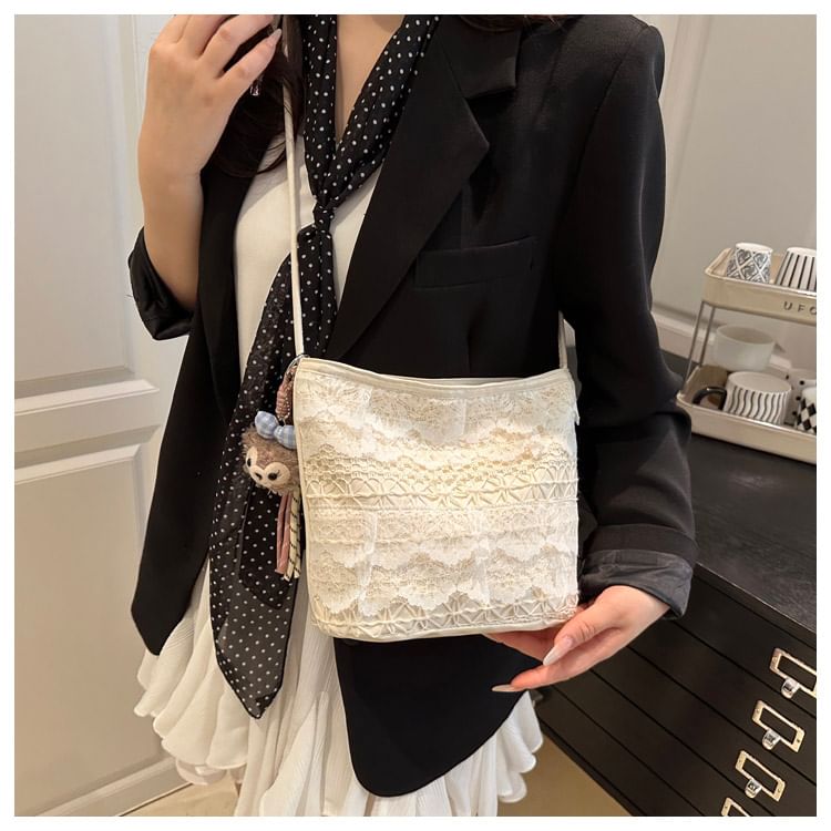 Panel Lace Shoulder Bag
