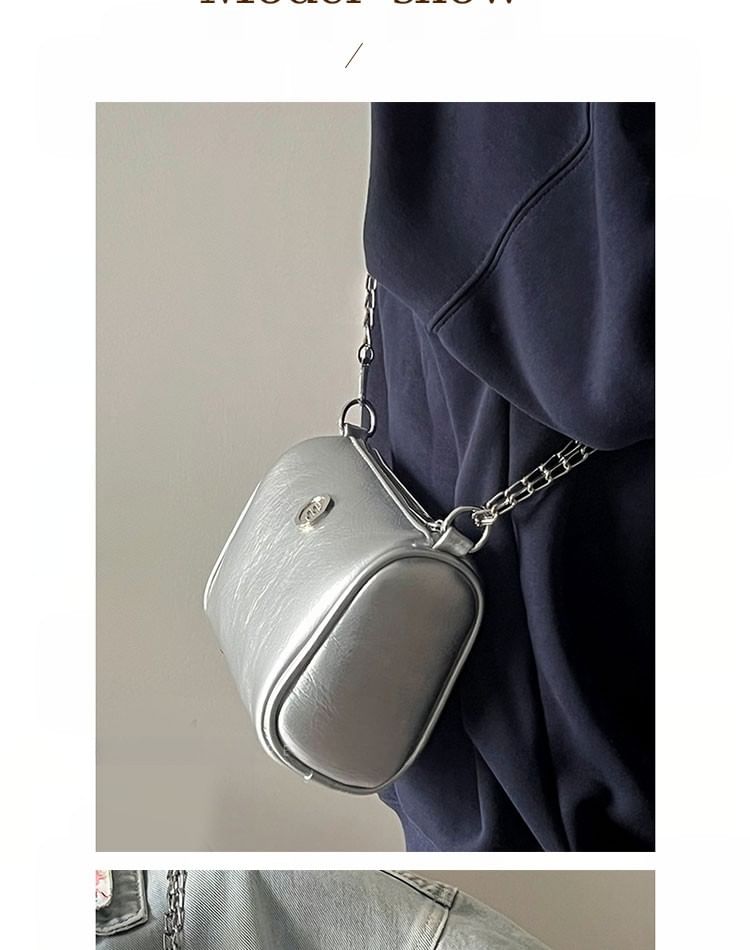Chain Strap Faux Leather Shoulder Bag