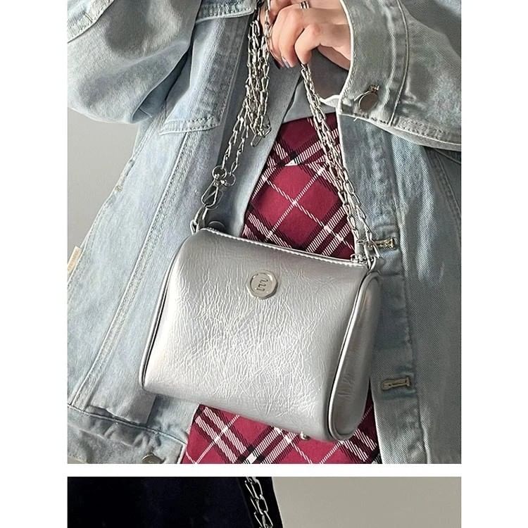Chain Strap Faux Leather Shoulder Bag