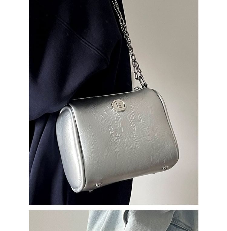 Chain Strap Faux Leather Shoulder Bag