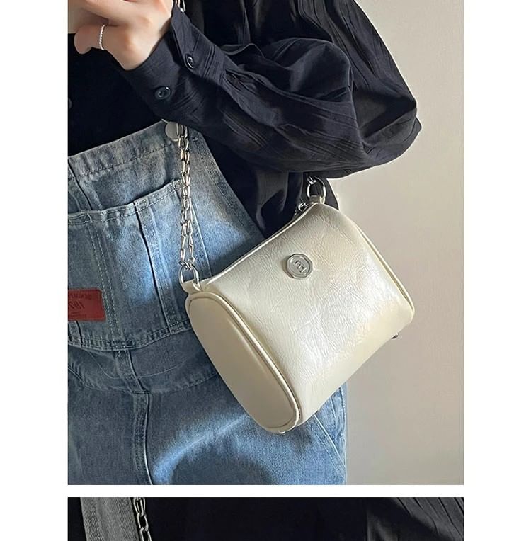 Chain Strap Faux Leather Shoulder Bag