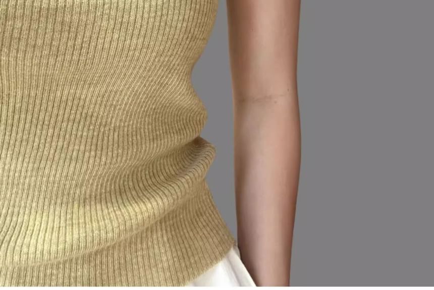 Scoop Plain Top Tank Knit Neck