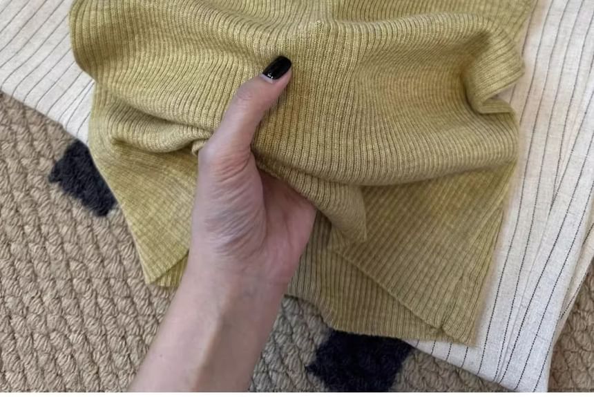 Scoop Plain Top Tank Knit Neck