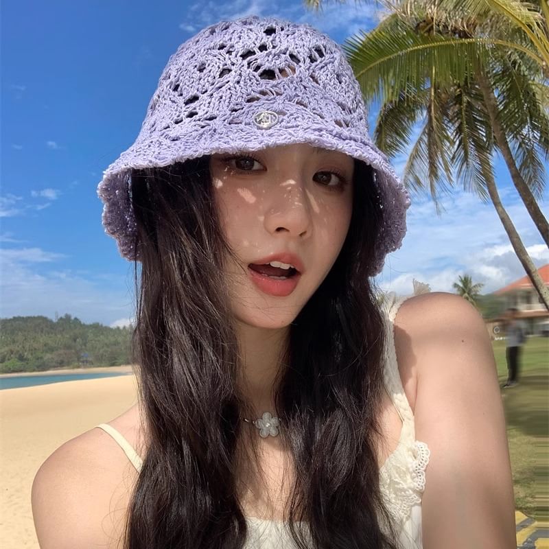 Bucket Hat Crochet Straw