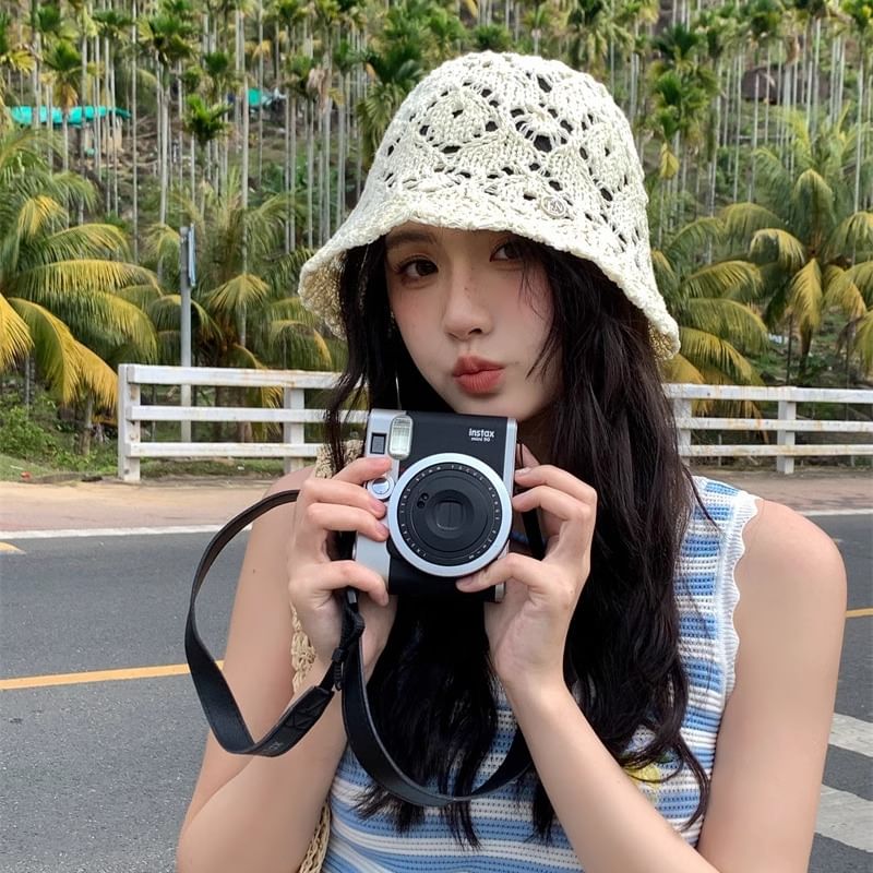 Bucket Hat Crochet Straw