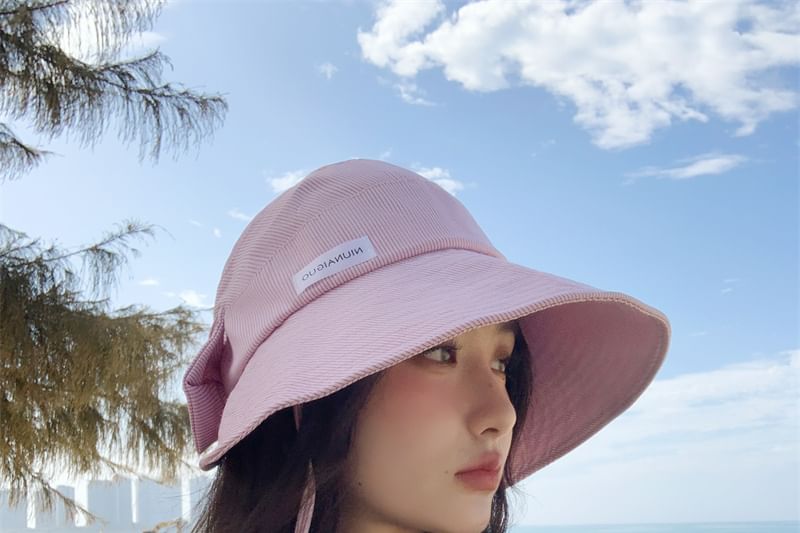 Lettering Hat Striped Sun Applique