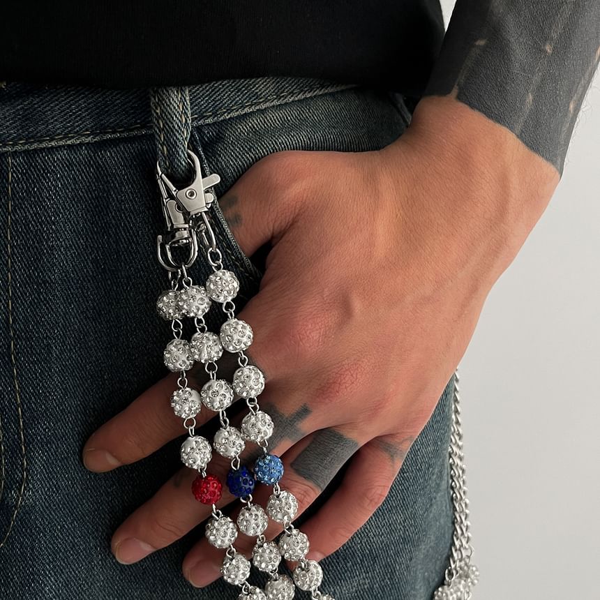 Rhinestone Beaded Layered Waist Chain