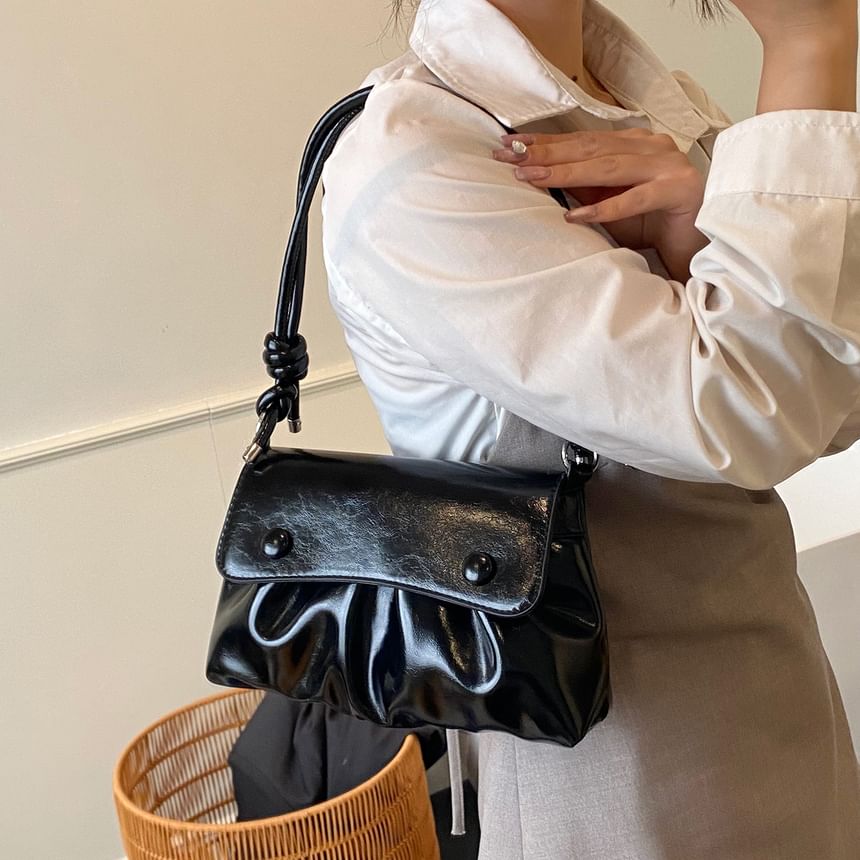 Flap Ruched Shoulder Bag