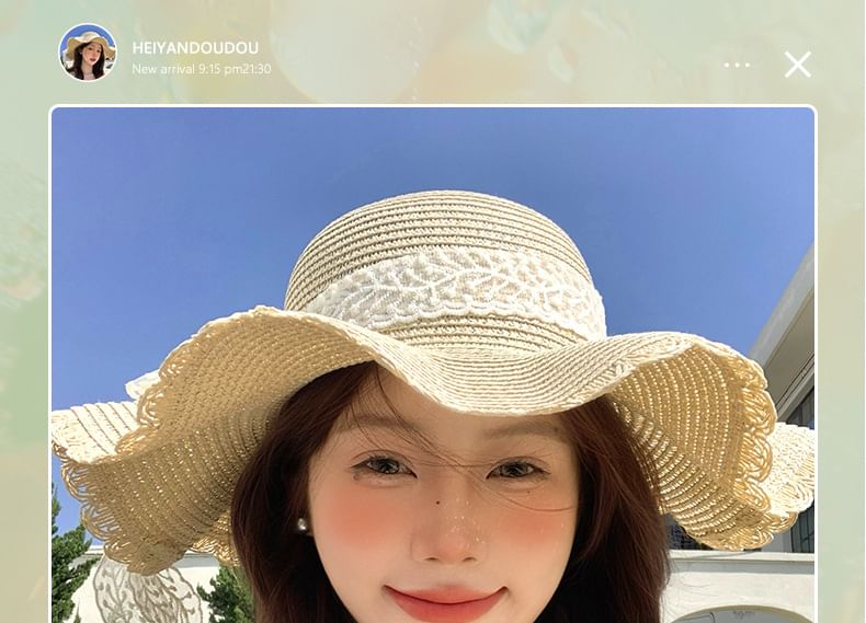 Lace Sun Hat Straw