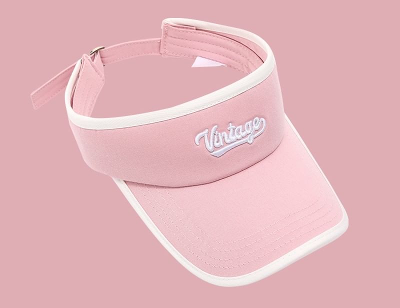 Lettering Piped Embroidered Visor Sun