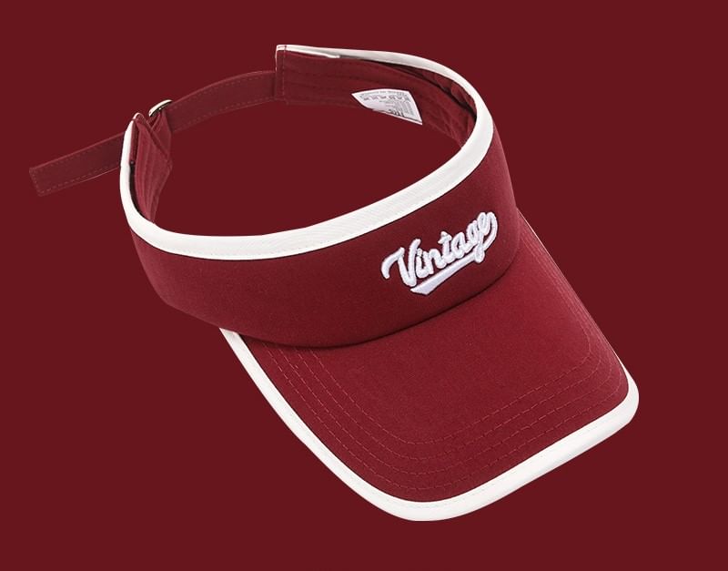 Lettering Piped Embroidered Visor Sun